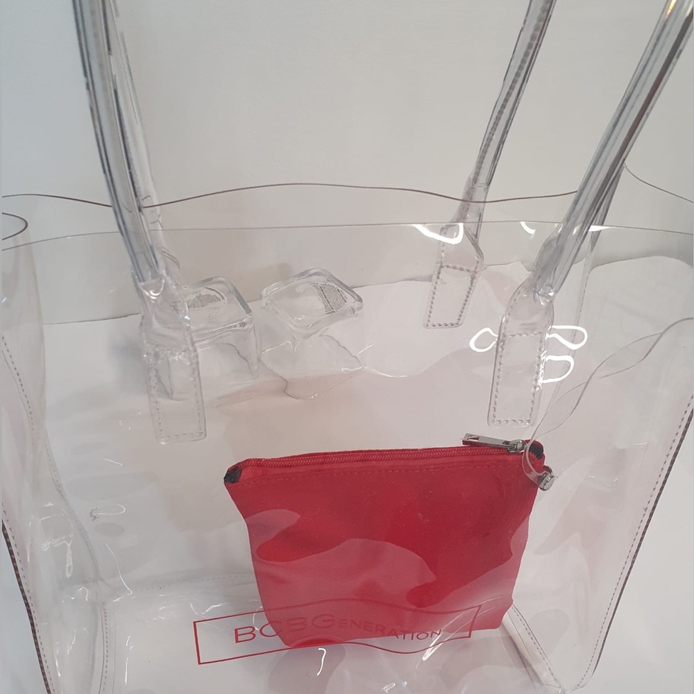 Bcbgeneration Transparent Tote With Red Pouch - image 4